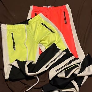 2 pair of neon joggers